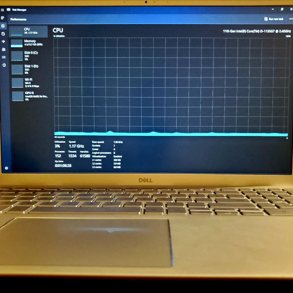 Dell Inspiron 15 5502 Intel i5-1135G7 4.2GHz Dual SSD (256GB & 1TB) 16GB RAM W11